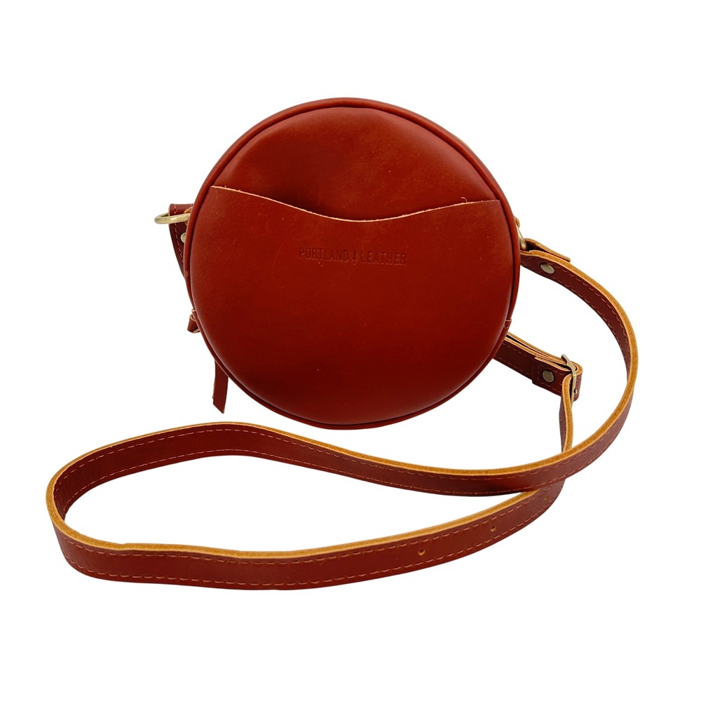 Portland Leather Circle Crossbody Bag Small in Chestnut